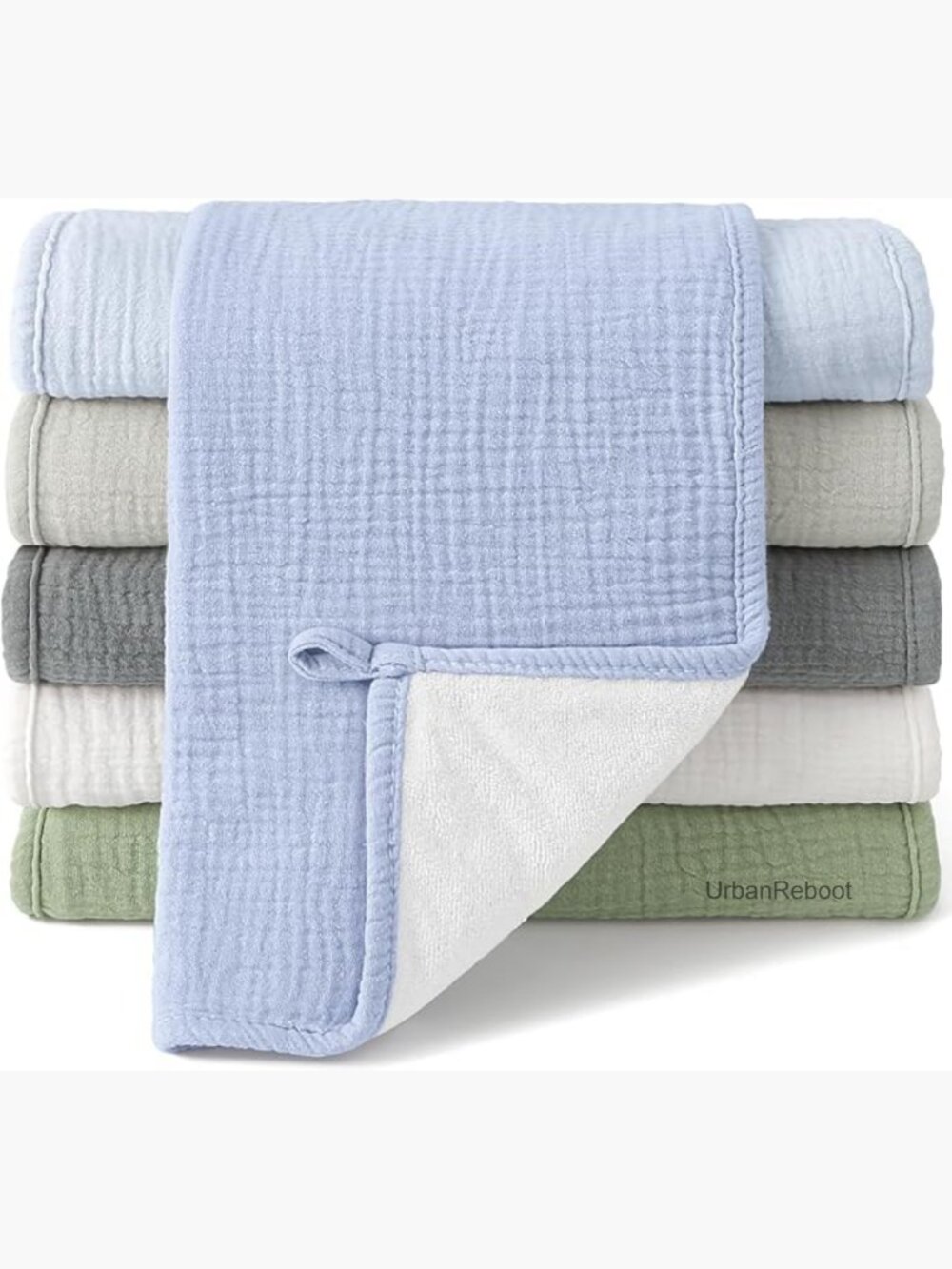 100% Cotton Muslin Burp Cloths 6 Pack Extra Soft Absorbent